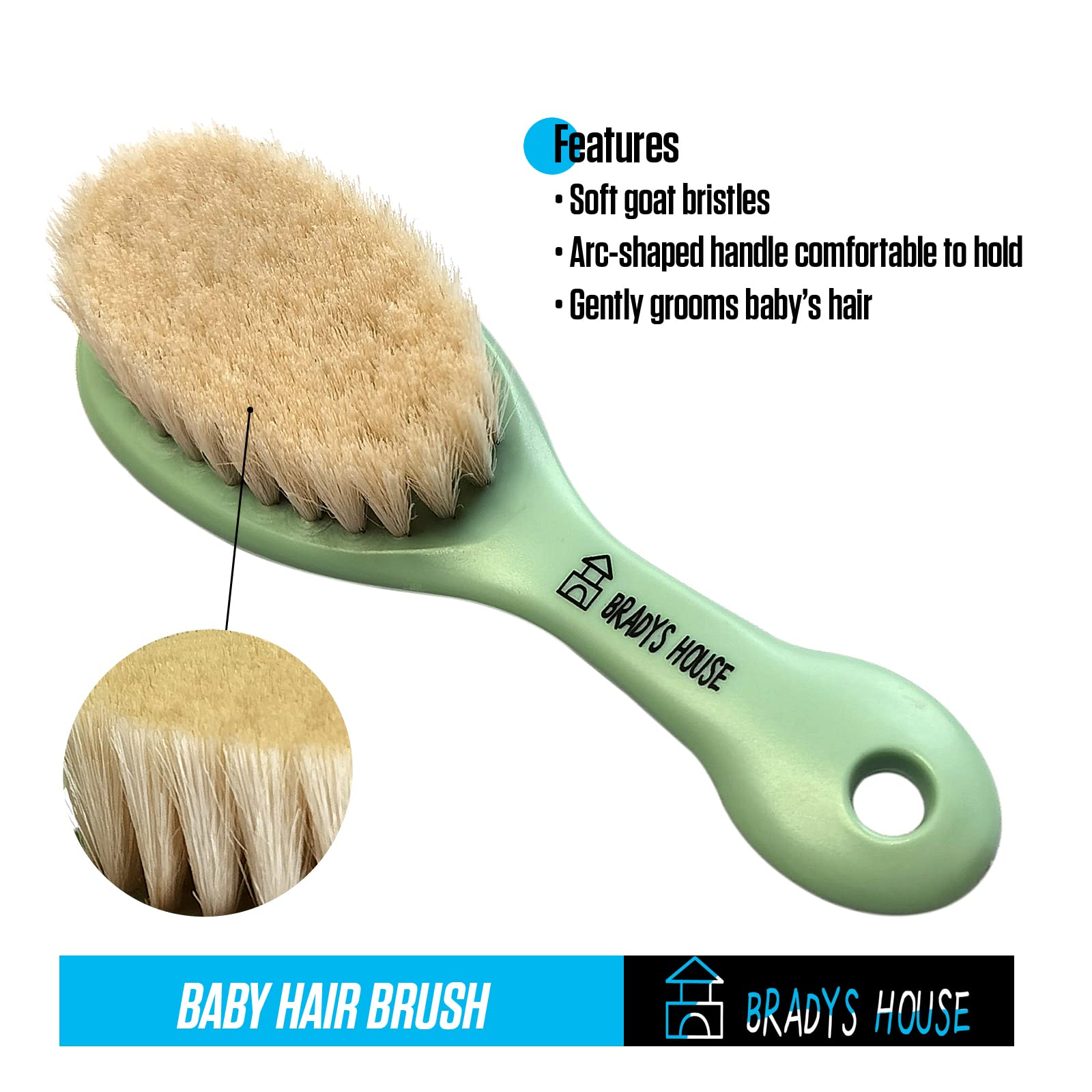 BRADYS HOUSE silicone bath brush with soft pins for scalp massage during bath time.
