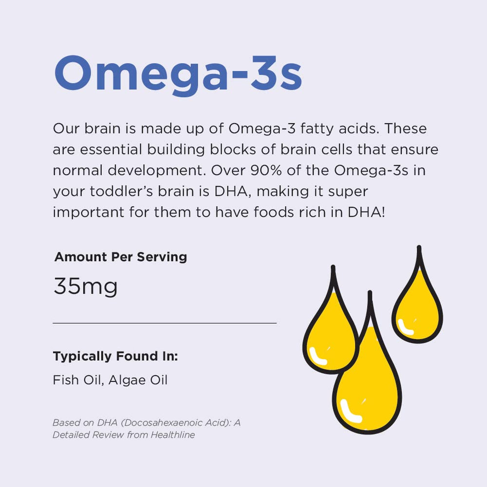 Brainiac omega-3 pouch with DHA/EPA for growing minds.