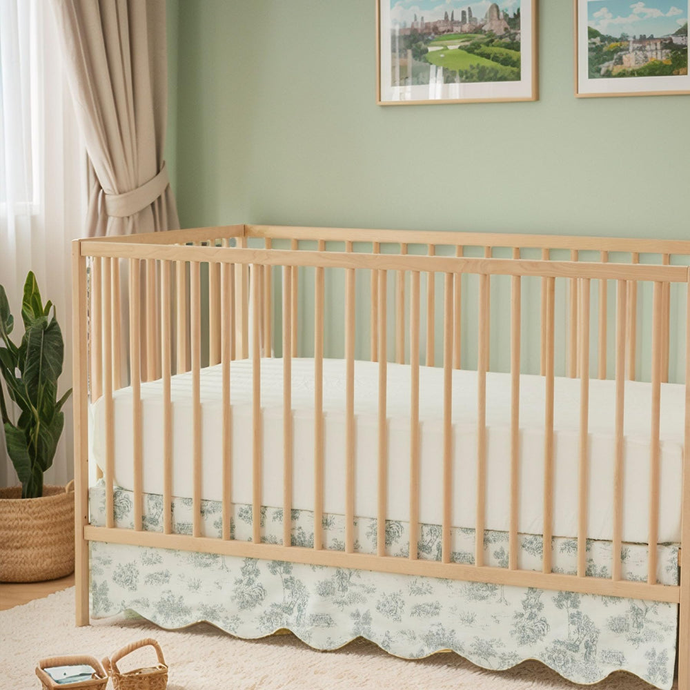 Brandream 100% cotton crib skirt with soft fabric for easy care