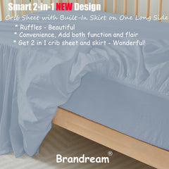 Brandream 2-in-1 crib sheet and skirt speeds nursery setup