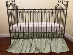 Brandream 4-sided crib skirt close-up shows soft cotton texture for baby comfort.