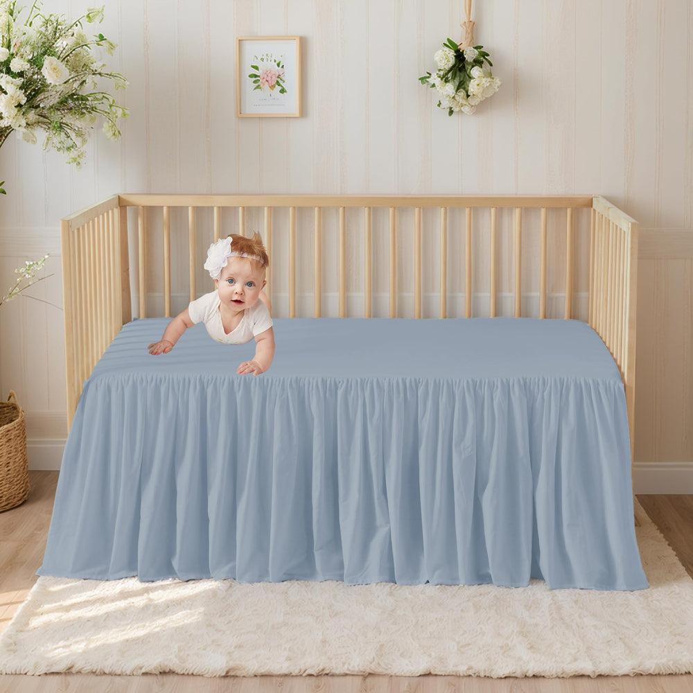 Brandream attached crib skirt with one sided ruffle adds cozy decor to crib