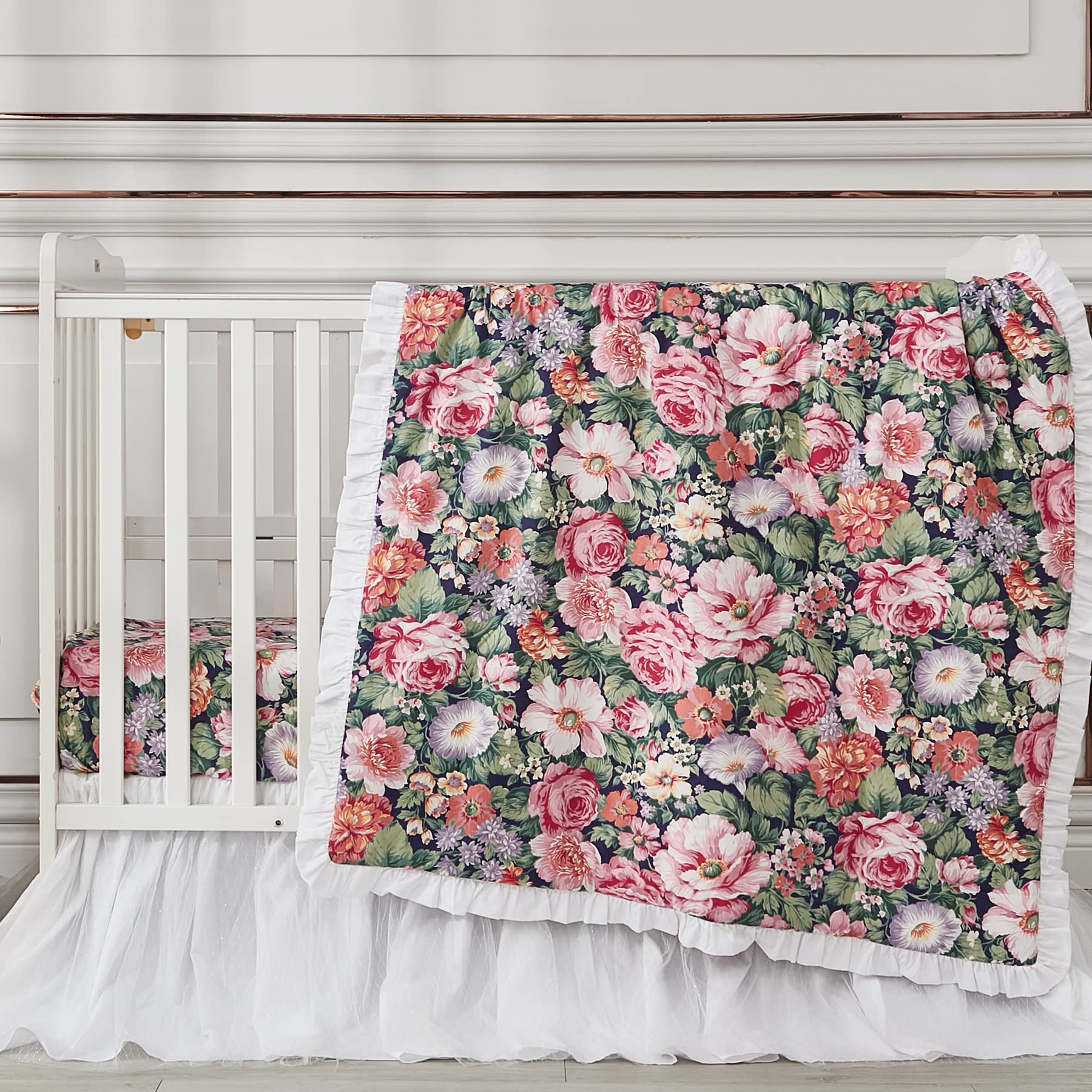 Brandream 100% cotton crib sheet with full-edge elastic for secure fit