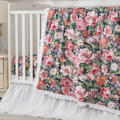 Brandream Rose Garden crib bedding in 100% cotton offers breathable baby comfort