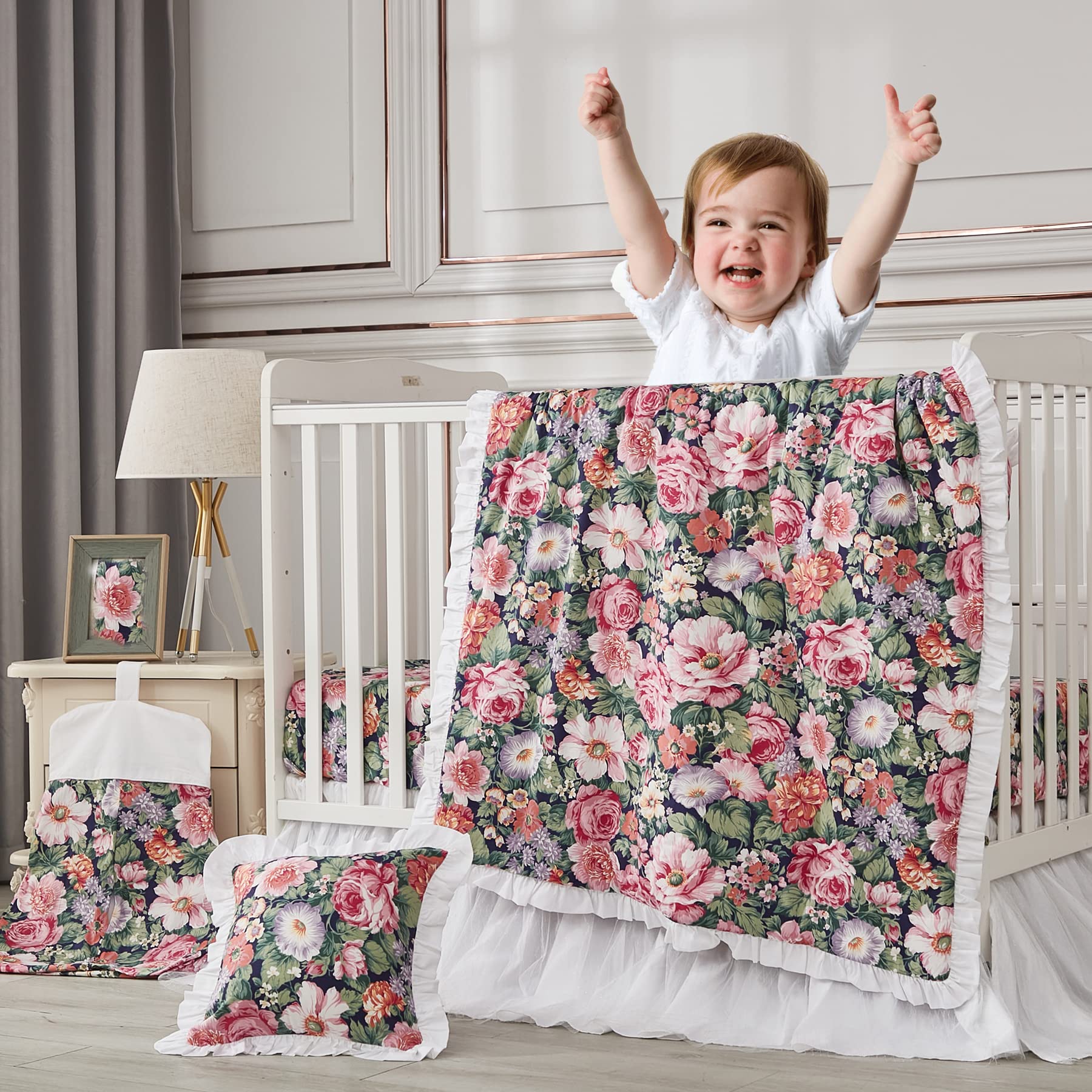 Brandream tulle window valance creates a soft, coordinated nursery look