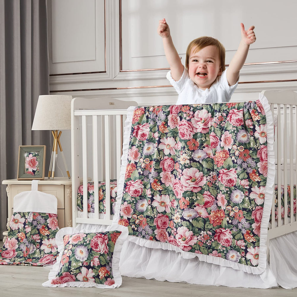 Brandream tulle window valance creates a soft, coordinated nursery look