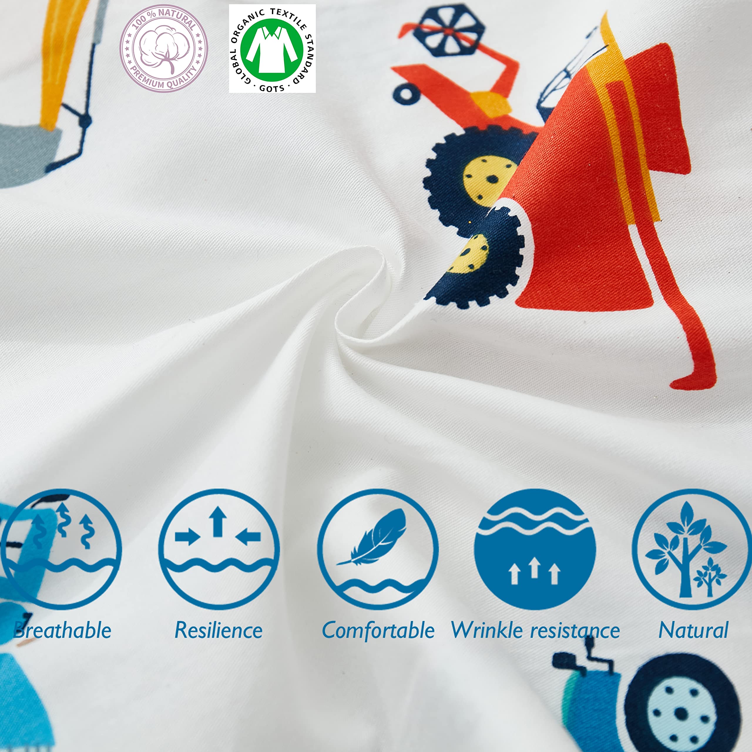 Brandream construction-truck crib sheet adds nursery style for everyday routines.