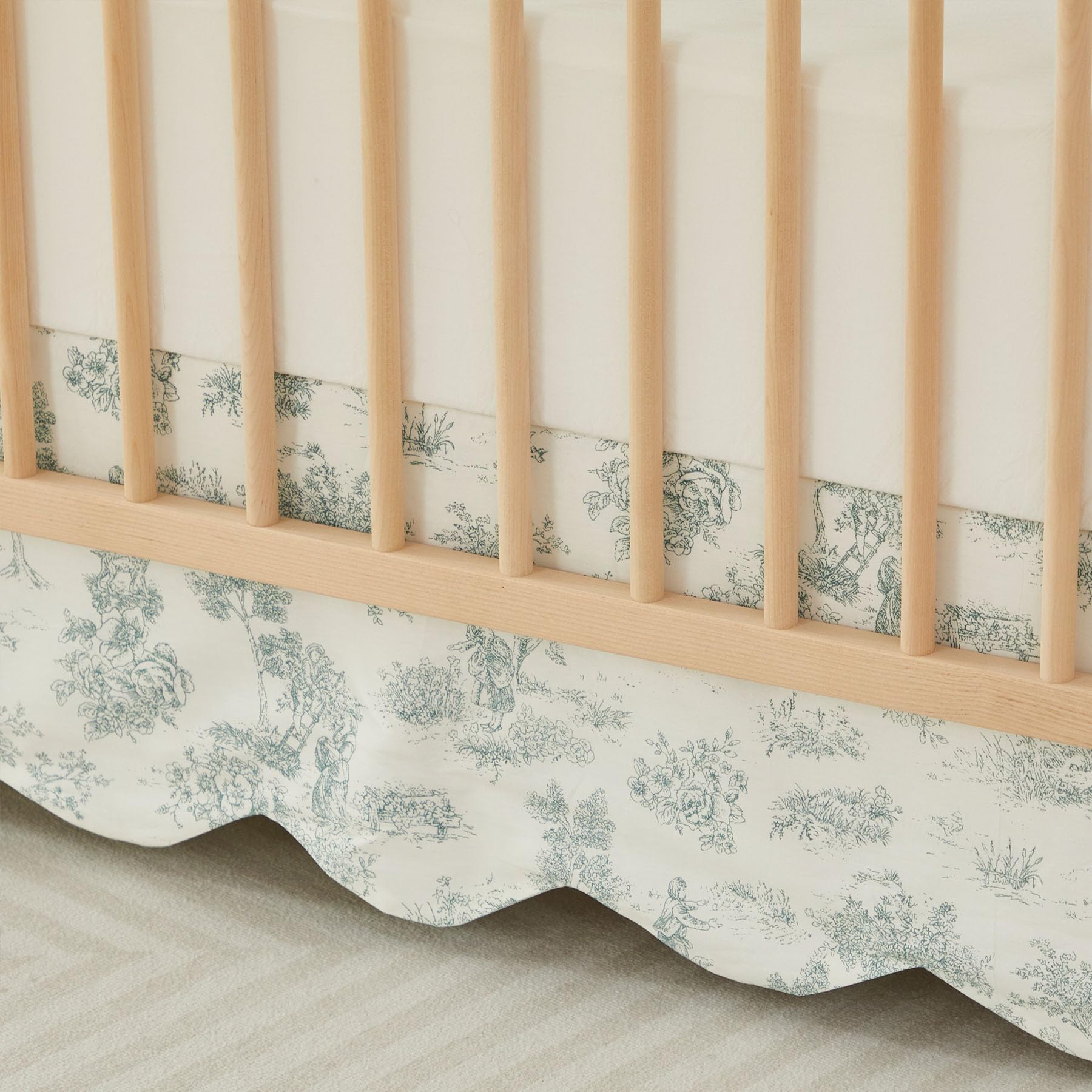 Brandream boho chic crib skirt pairs with standard cribs and toddler beds