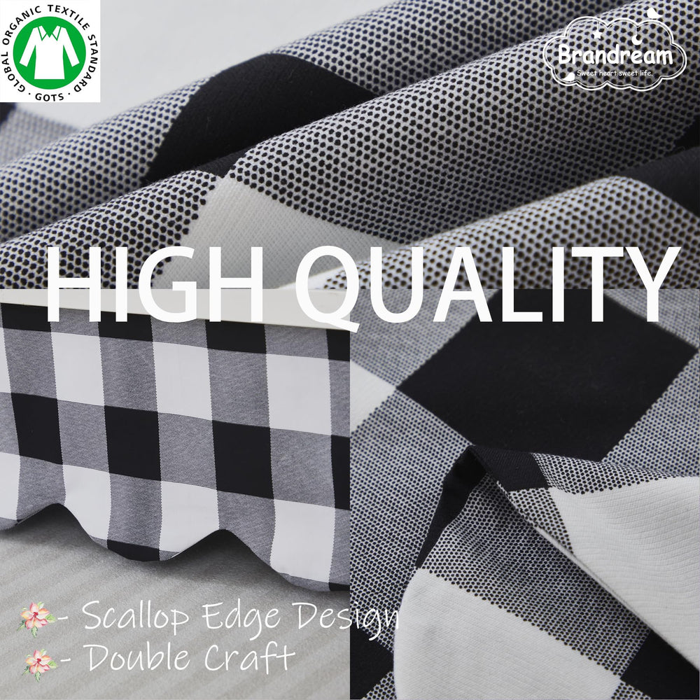 Brandream boho-nursery-bedskirt scallop edge brings eclectic charm and gentle finish.