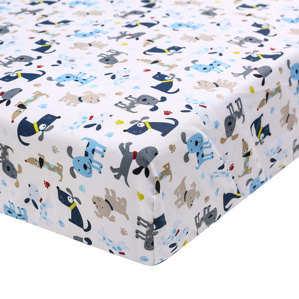 Brandream Brandrean crib sheet features a dog travel design for cozy sleep