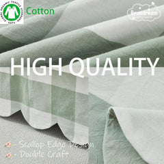 Brandream buffalo plaid gingham crib skirt brings farmhouse charm.