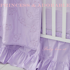 Brandream crib bed skirt 4-sided drop fits standard crib