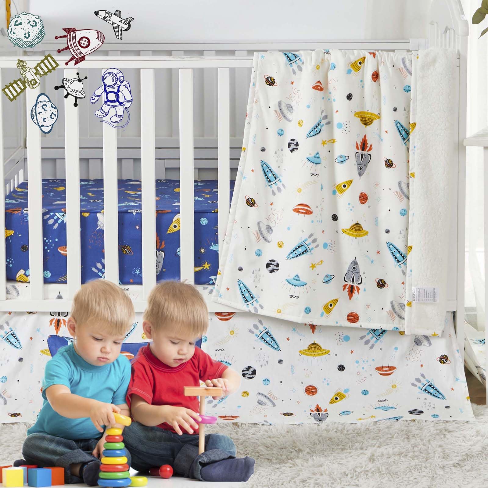 Brandream crib bed skirt dust ruffle with full coverage around the crib