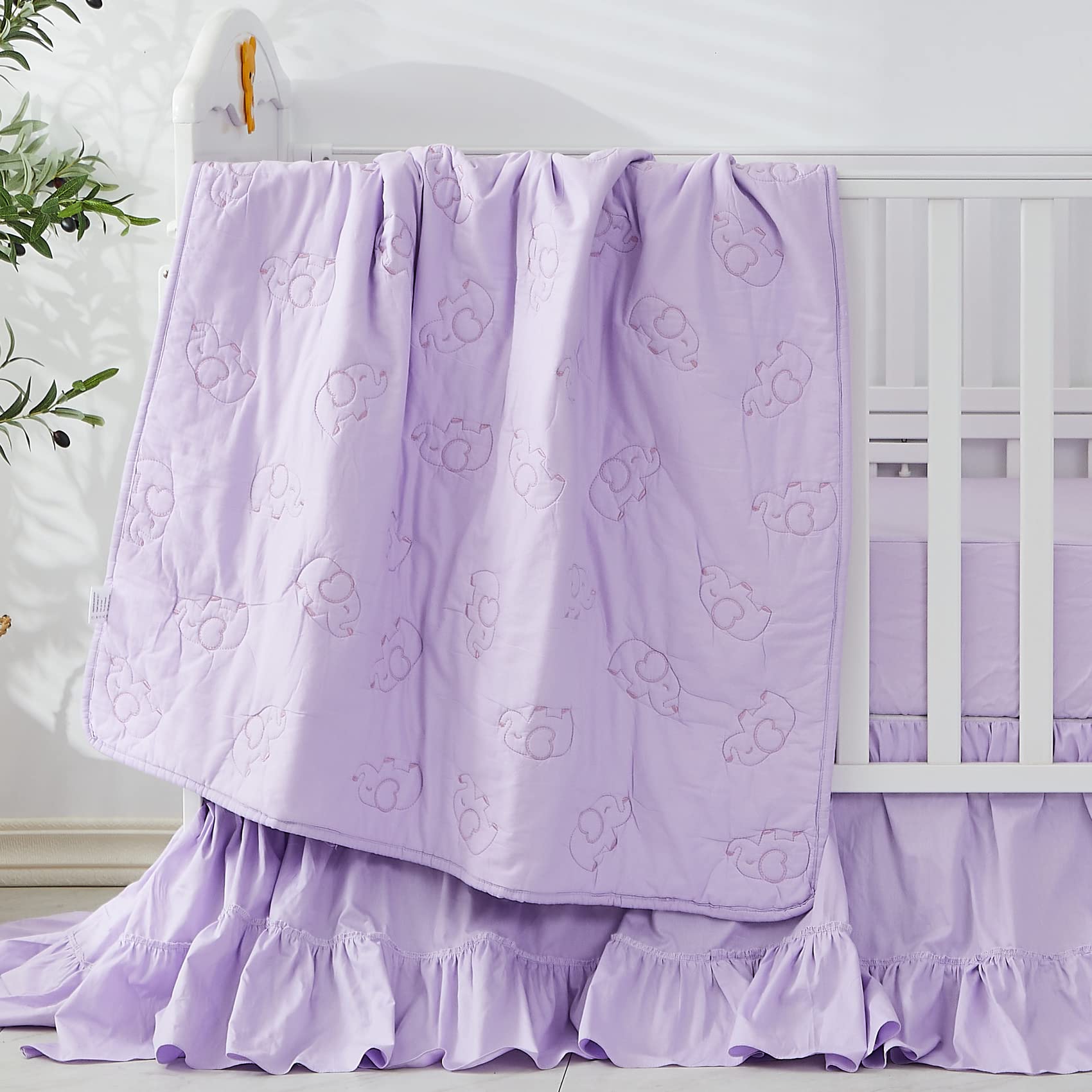 Brandream crib bed skirt demonstrates machine wash care in action
