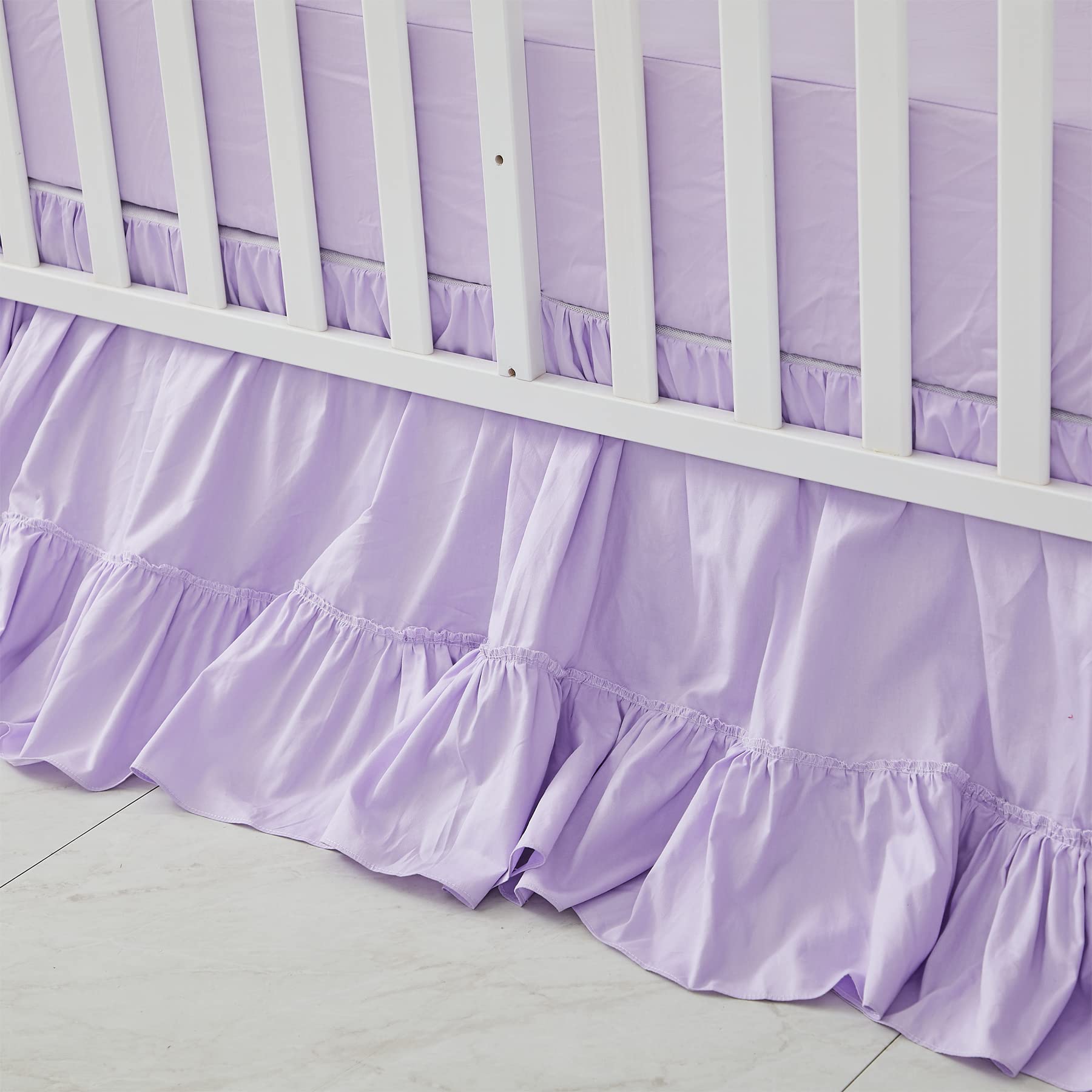 Brandream crib bed skirt fits standard crib and toddler bed