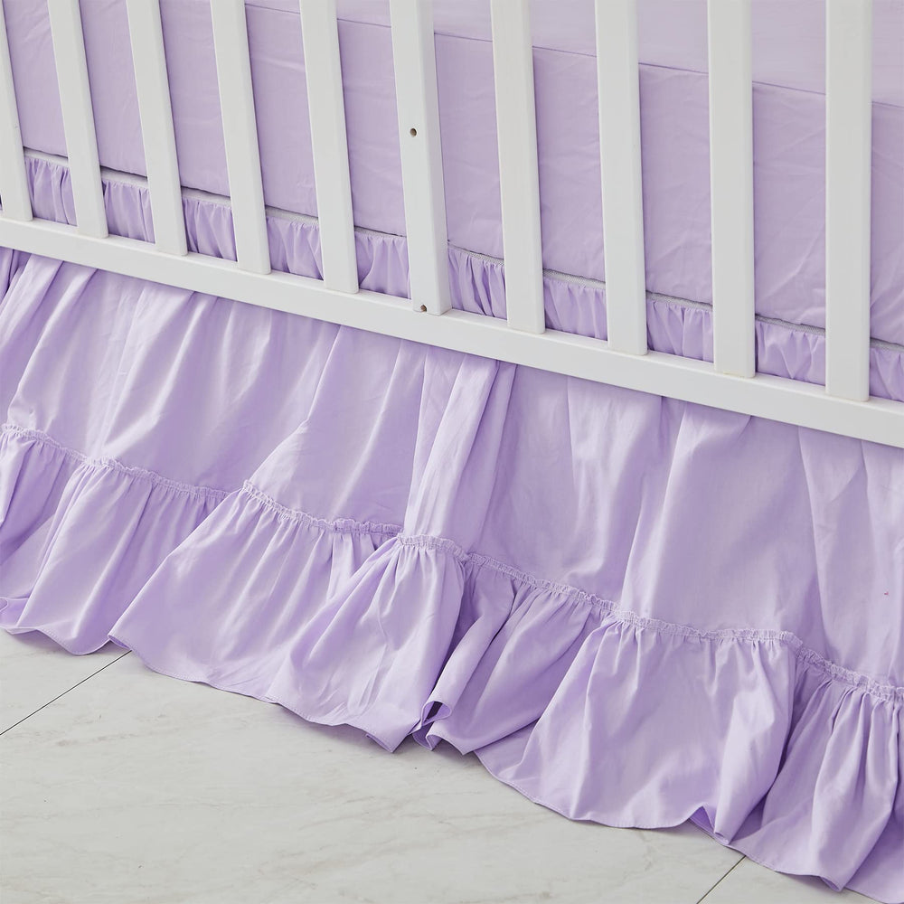 Brandream crib bed skirt fits standard crib and toddler bed