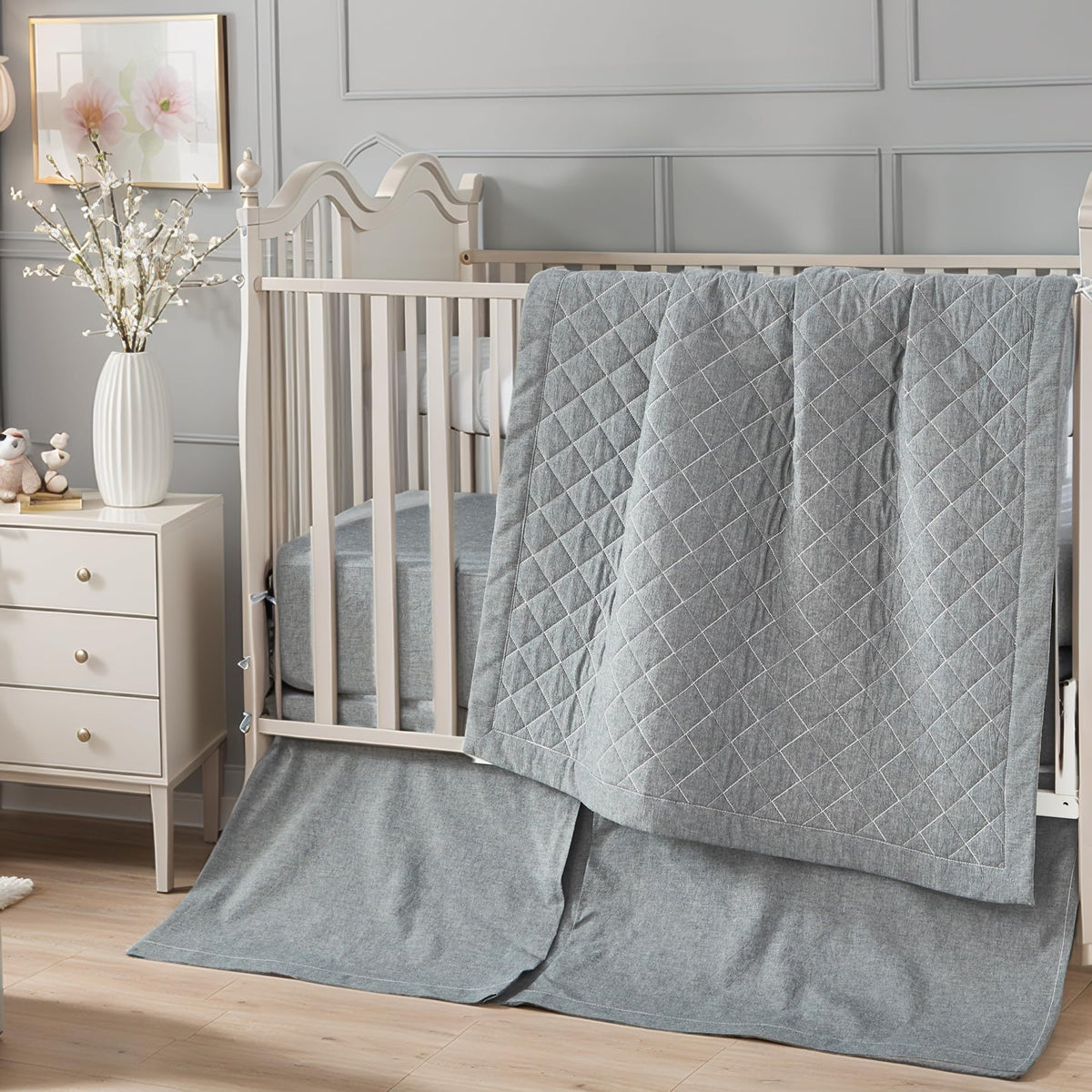 Brandream crib bedding quilt plaid hand-tufted for a cozy nursery