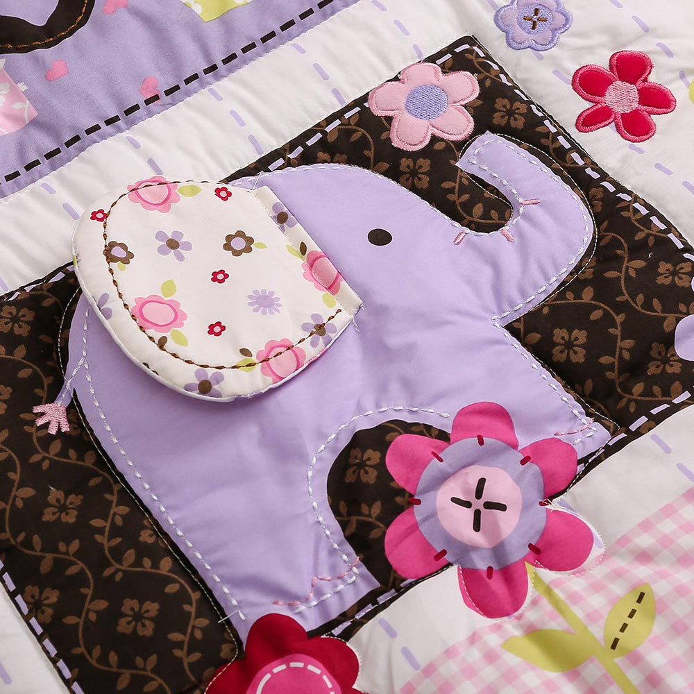 Brandream purple animal-themed fitted crib sheet keeps sheets securely in place