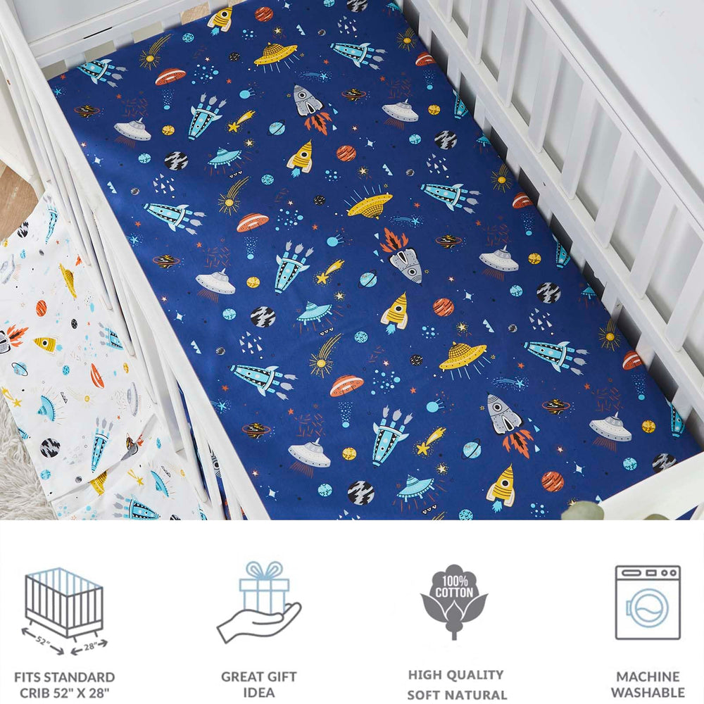Brandream crib sheet with elastic edge ensures a snug, safe fit
