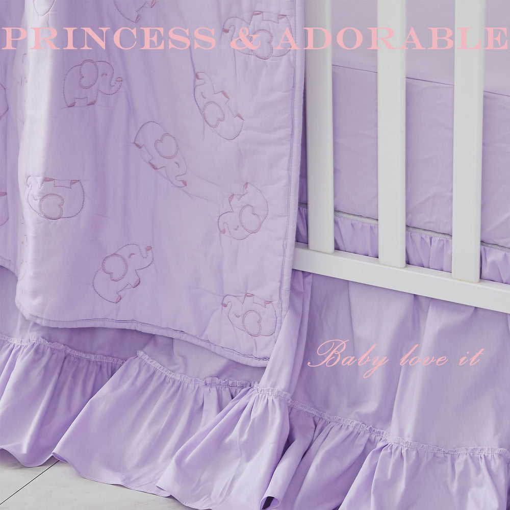 Brandream lavender solid crib sheet provides a snug, smooth fit for restful naps.