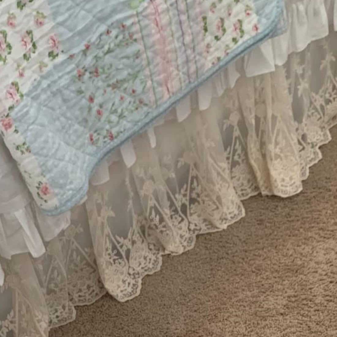 Brandream crib skirt fits standard cribs with a 16-inch drop