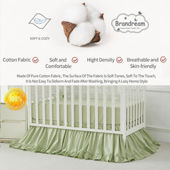 Brandream crib skirt drop 16 inches with tailored finish for tidy nursery
