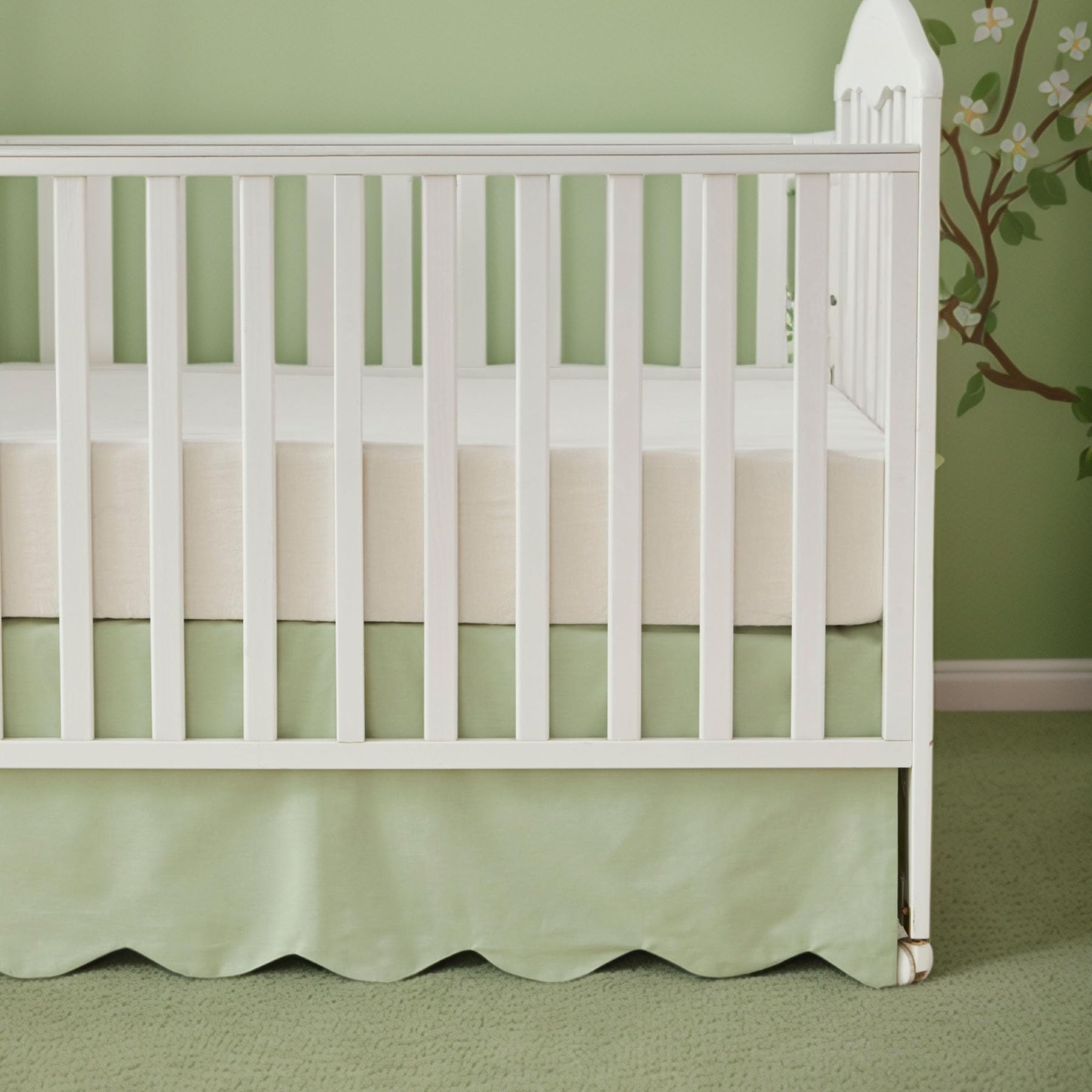 Brandream 52x28x16 crib skirt creates neat crib lines and tidy space.