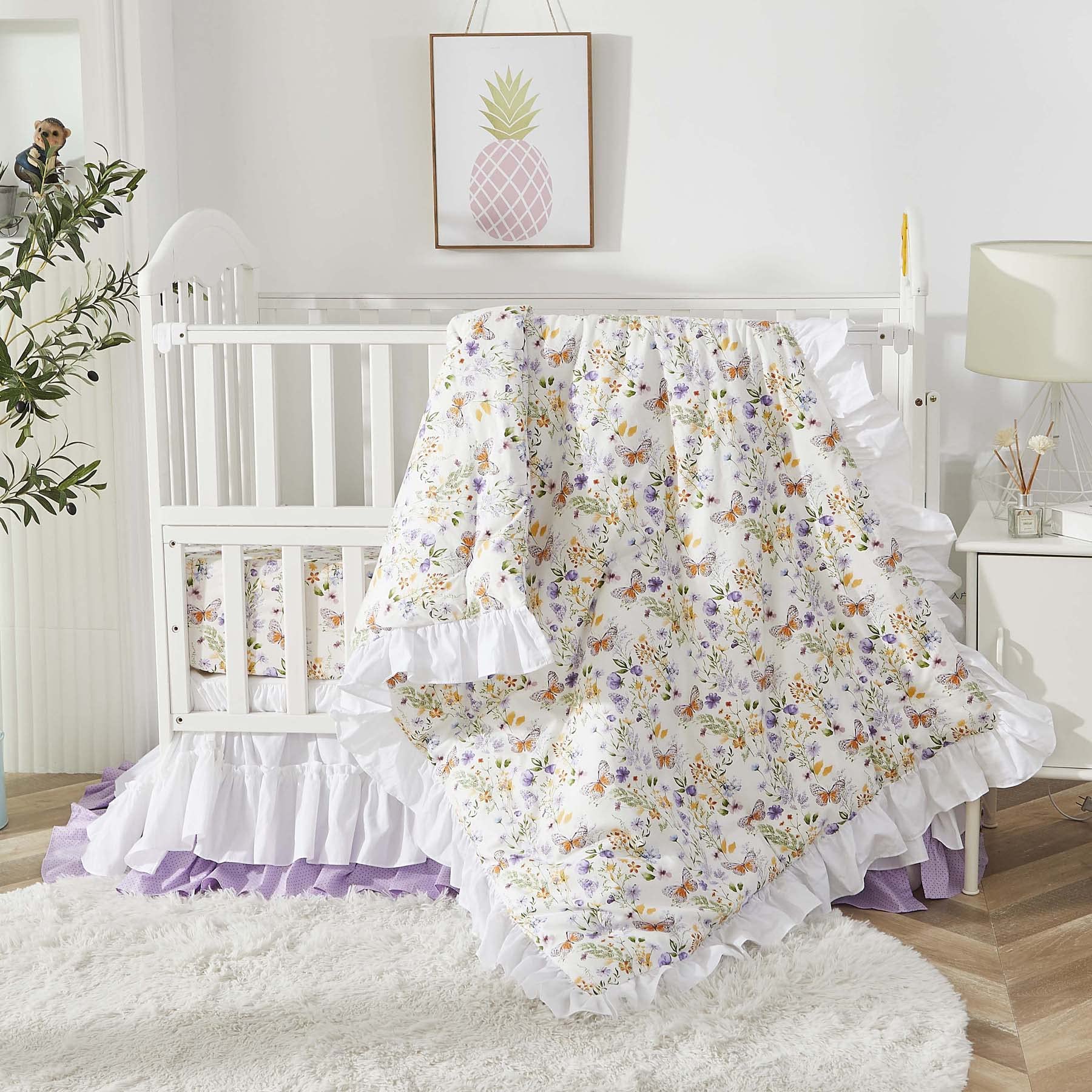Brandream delicate pastel butterflies and wildflowers create a gentle bedtime scene