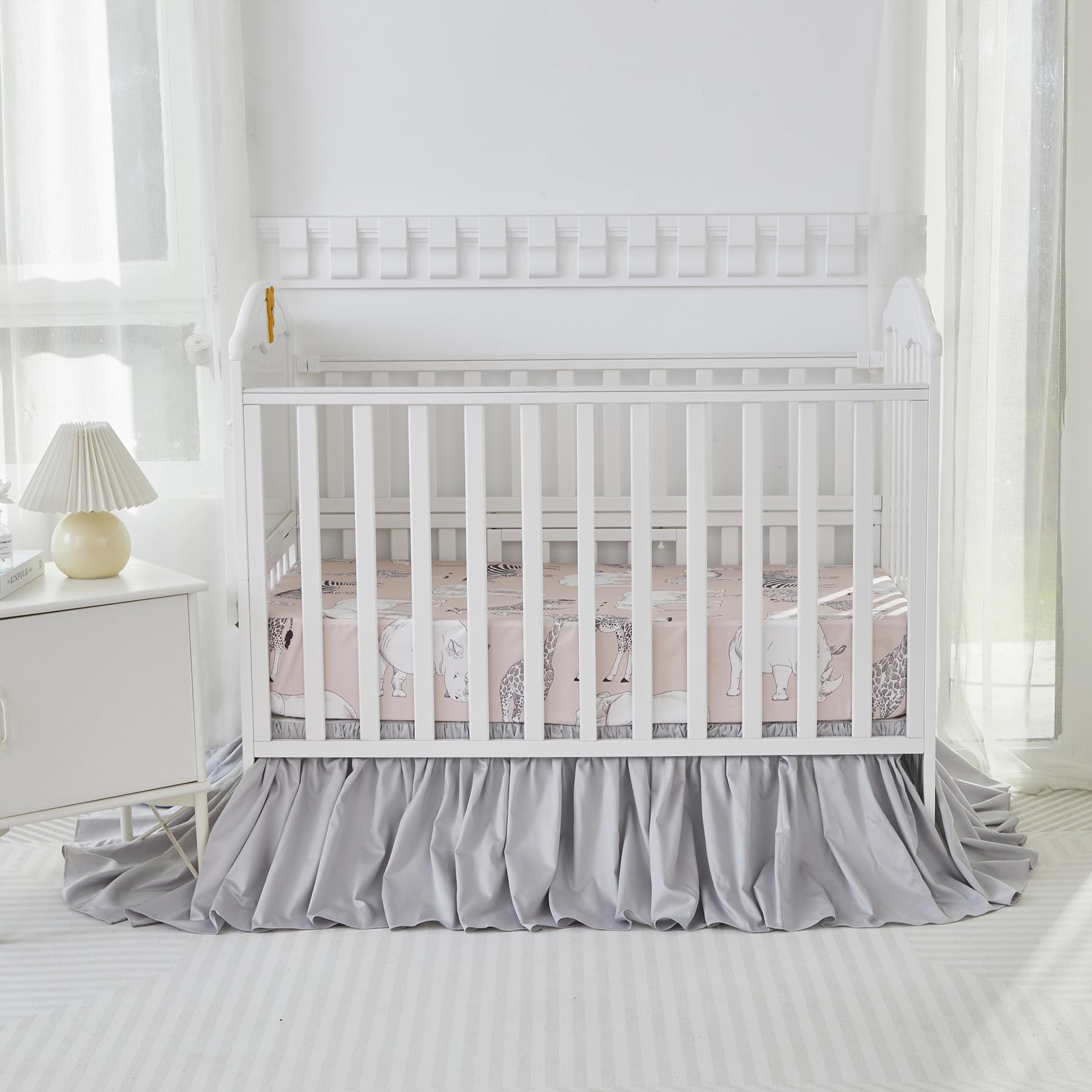Brandream crib skirt drop dimensions 52in-28in-16in for a snug fit