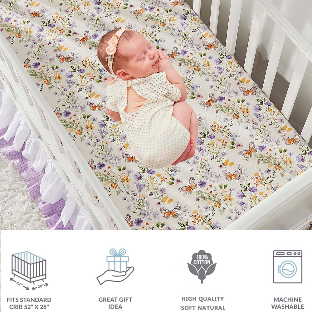 Brandream double-ruffle crib skirt adds a polished, decorative touch