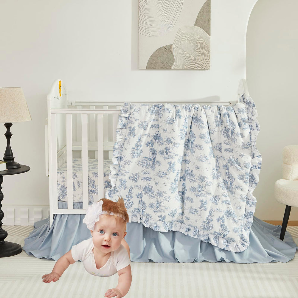 Brandream crib skirt is machine-washable for simple care.