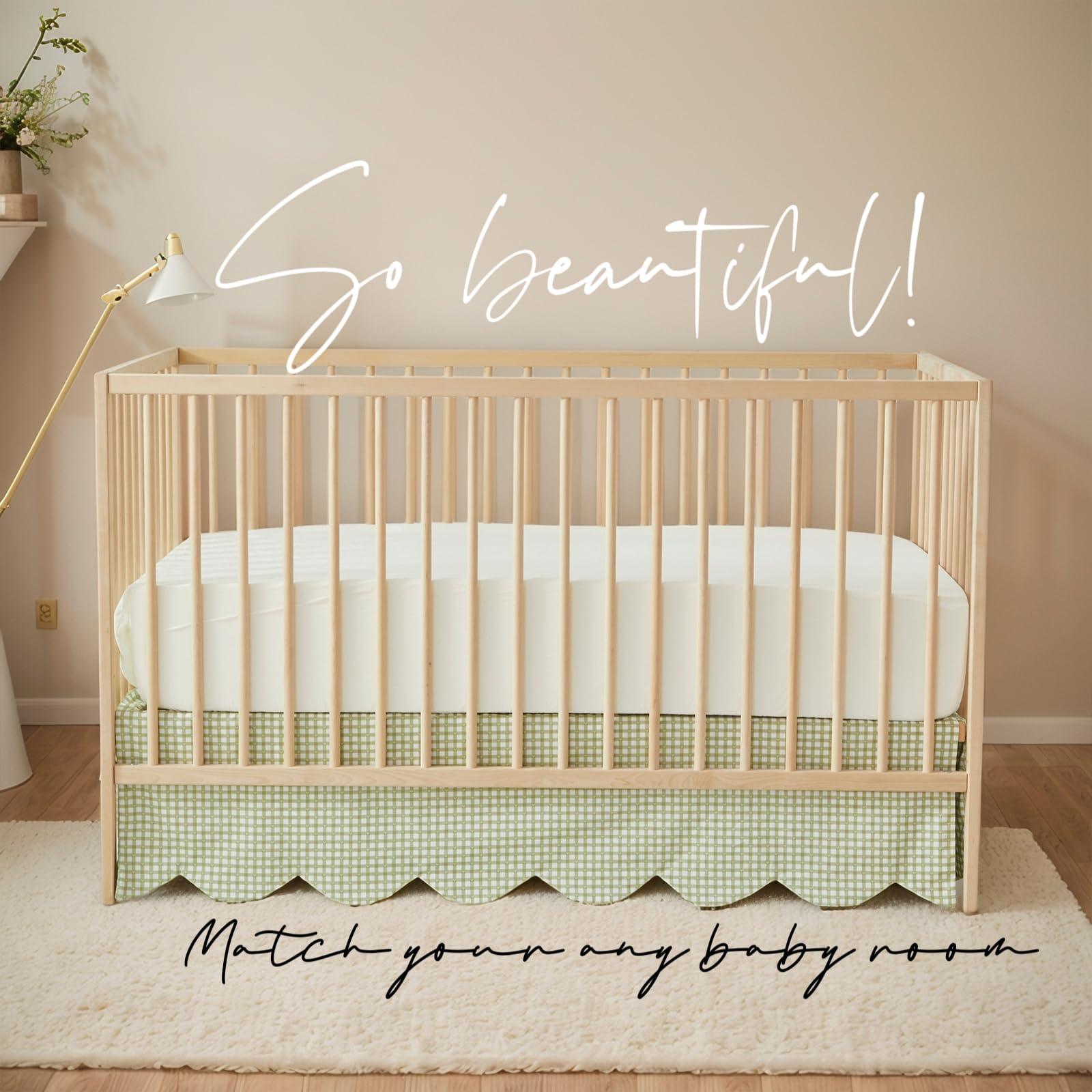 Brandream easy-care crib skirt suitable for busy nurseries and daily washing.
