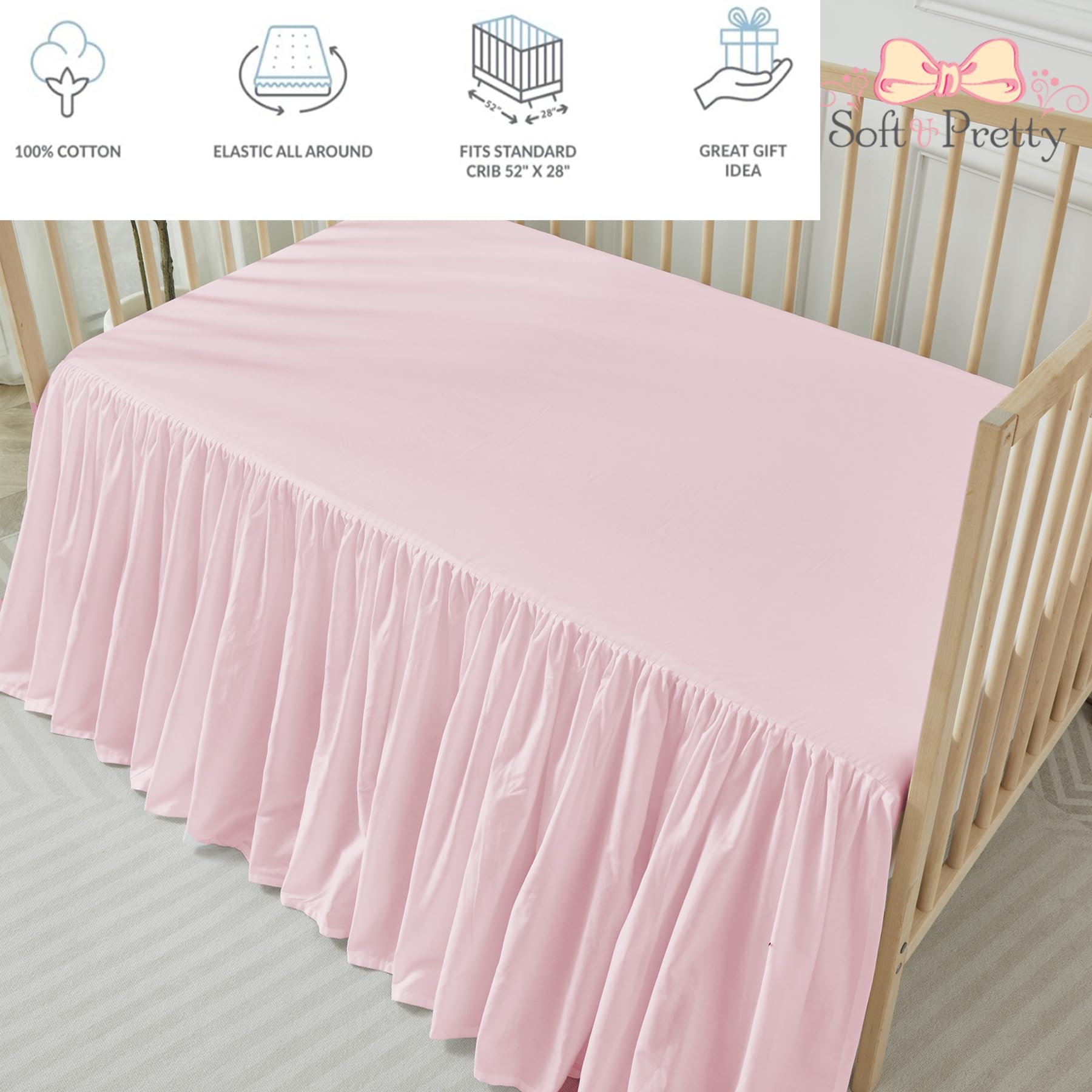 Brandream easy-care fabric suitable for machine wash and low-dry cycles.