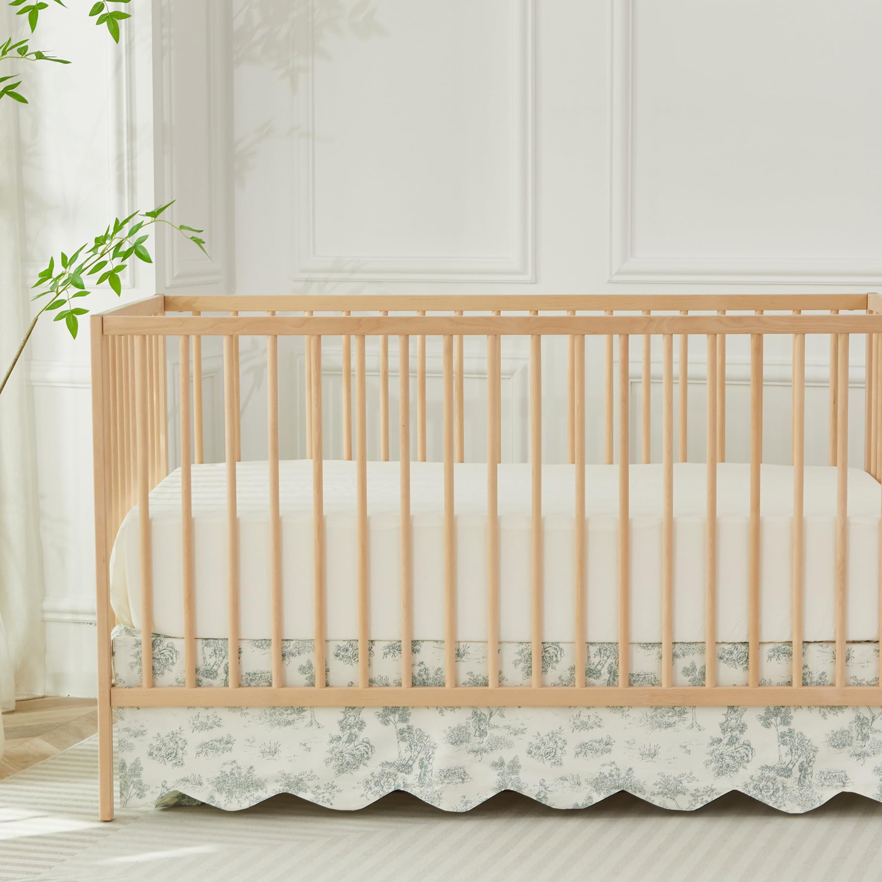Brandream easy care nursery crib skirt for busy parents, machine washable