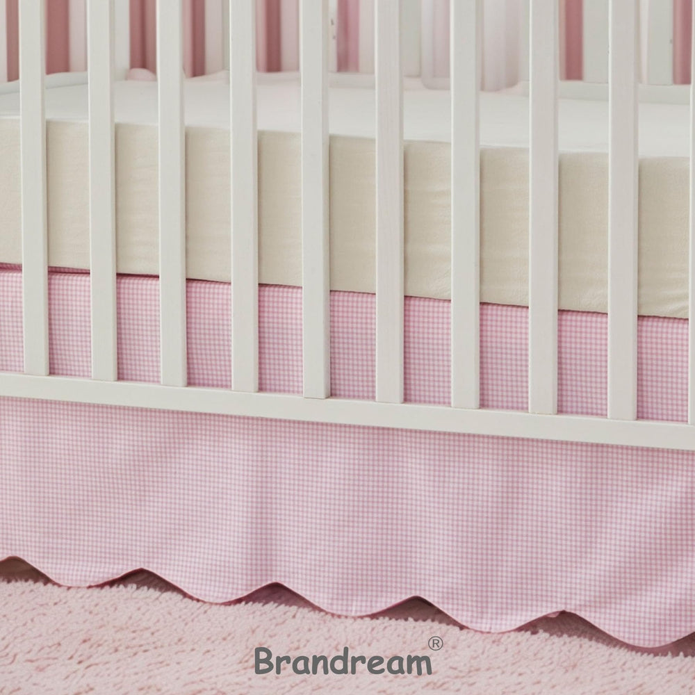 Brandream farmhouse chic crib skirt elevates nursery styling.