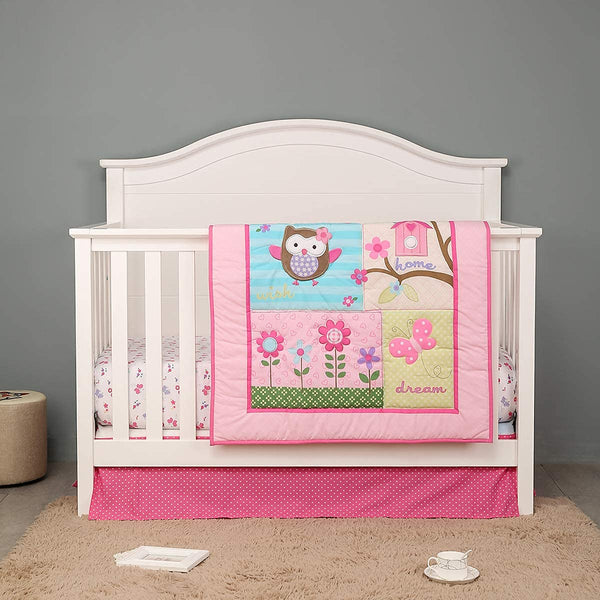 Brandream Garden Birds Floral crib quilt adds garden charm to the nursery