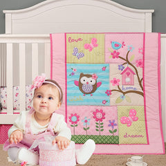 Brandream Garden Birds Floral fitted crib sheet with elastic edges for secure fit