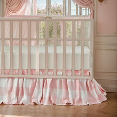 Brandream gingham gathered crib skirt dust ruffle adds subtle edge