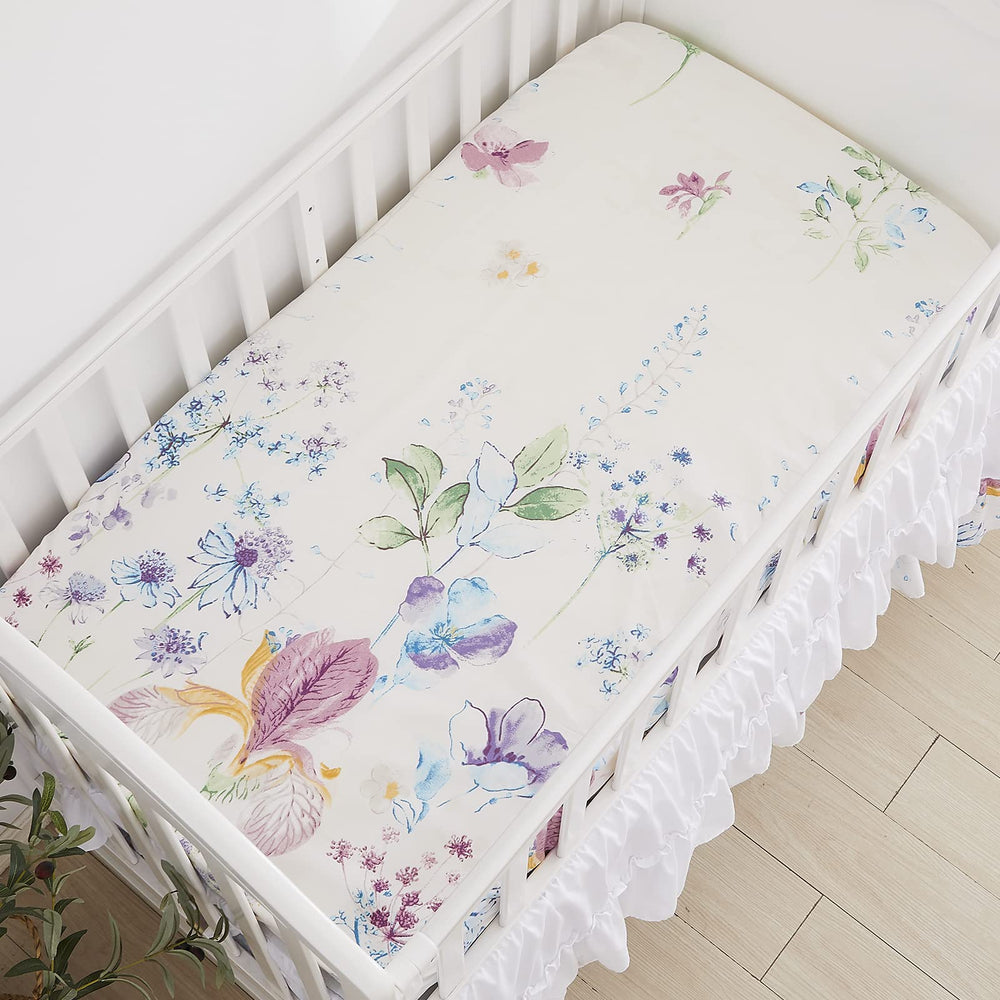 Brandream crib skirt adds soft farmhouse charm to the nursery