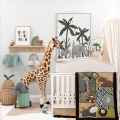 Brandream Jungle comforter close-up reveals hand-stitched detail for lasting softness.