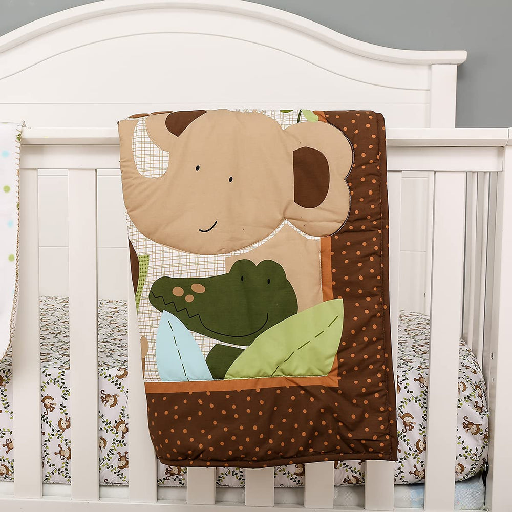 Brandream Jungle crib sheet designed to fit standard 28x52 mattresses securely.