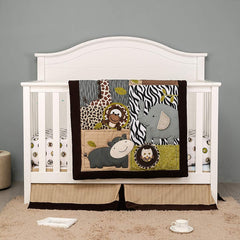 Brandream Jungle dust ruffle creates a tidy, complete crib silhouette.
