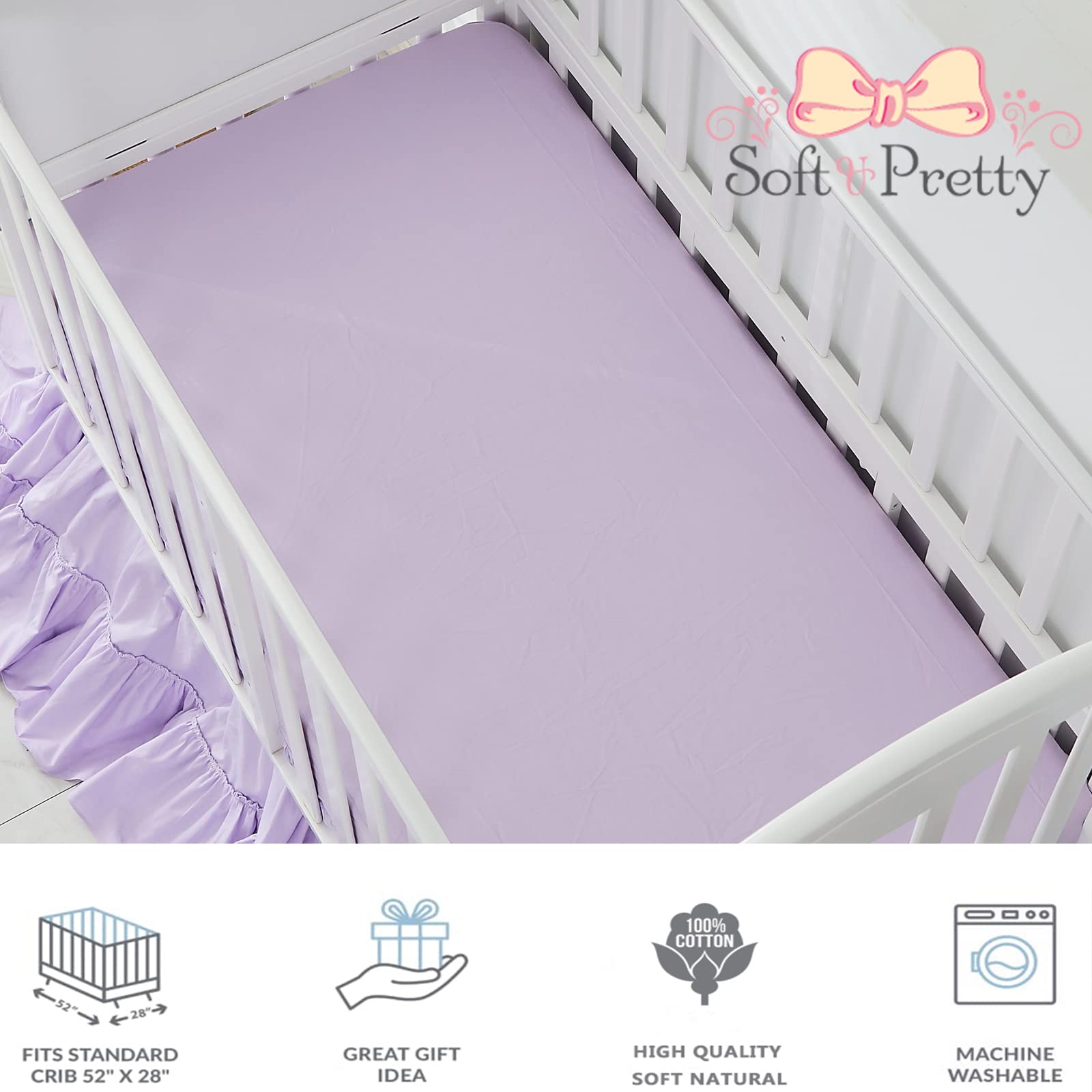 Brandream lavender-toned set promotes calm vibes in the nursery.