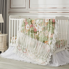 Brandream Lilium Rose floral pattern detail—gentle print enhances nursery decor.