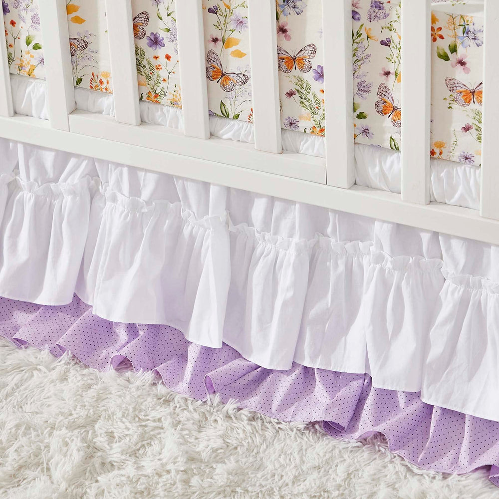 Brandream butterfly print detail on crib sheet adds cheerful nursery style