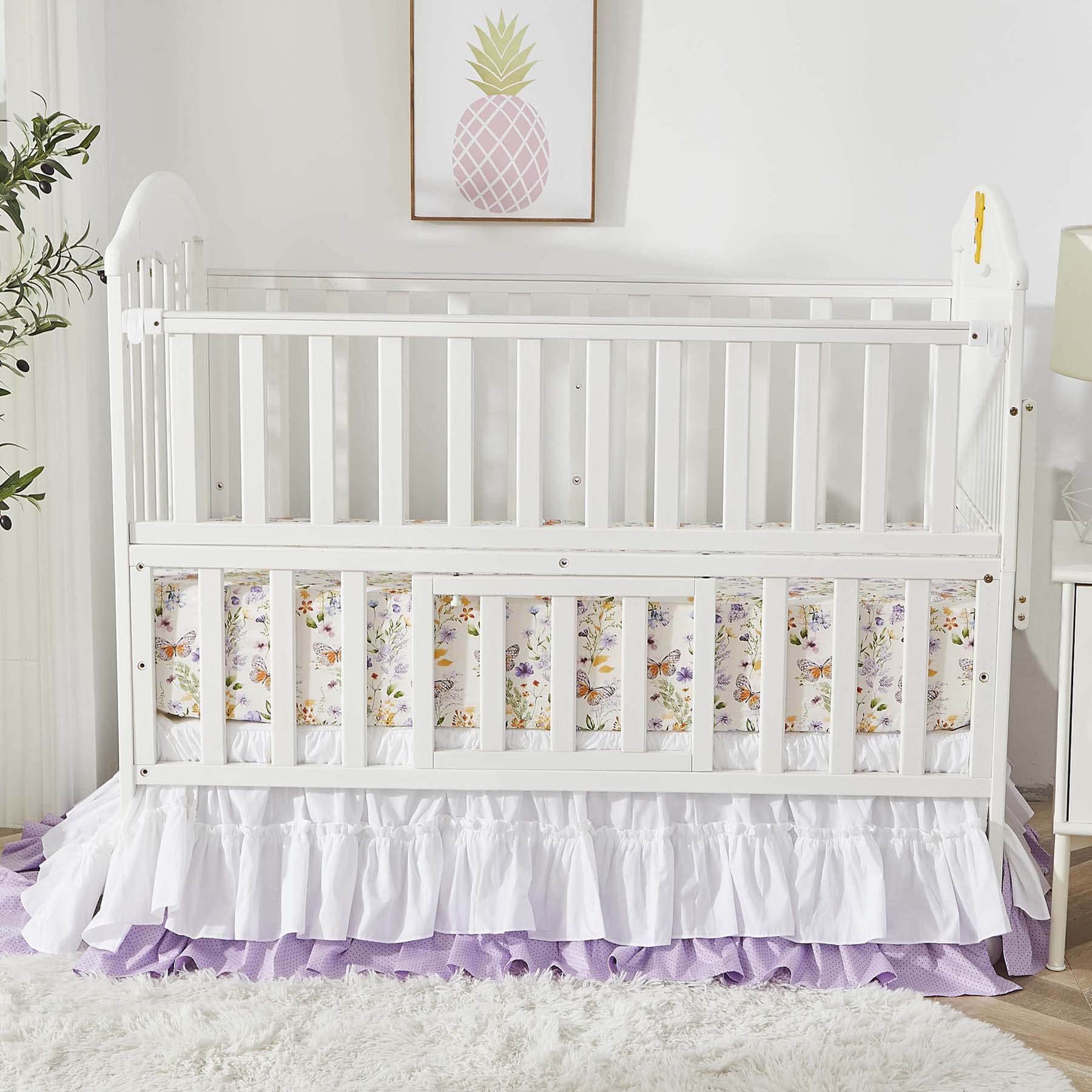 Brandream crib sheet with full-edge elastic for secure fit on standard crib