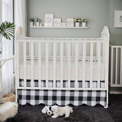 Brandream luxury-scallop-edge bedskirt offers a polished look for standard cribs.