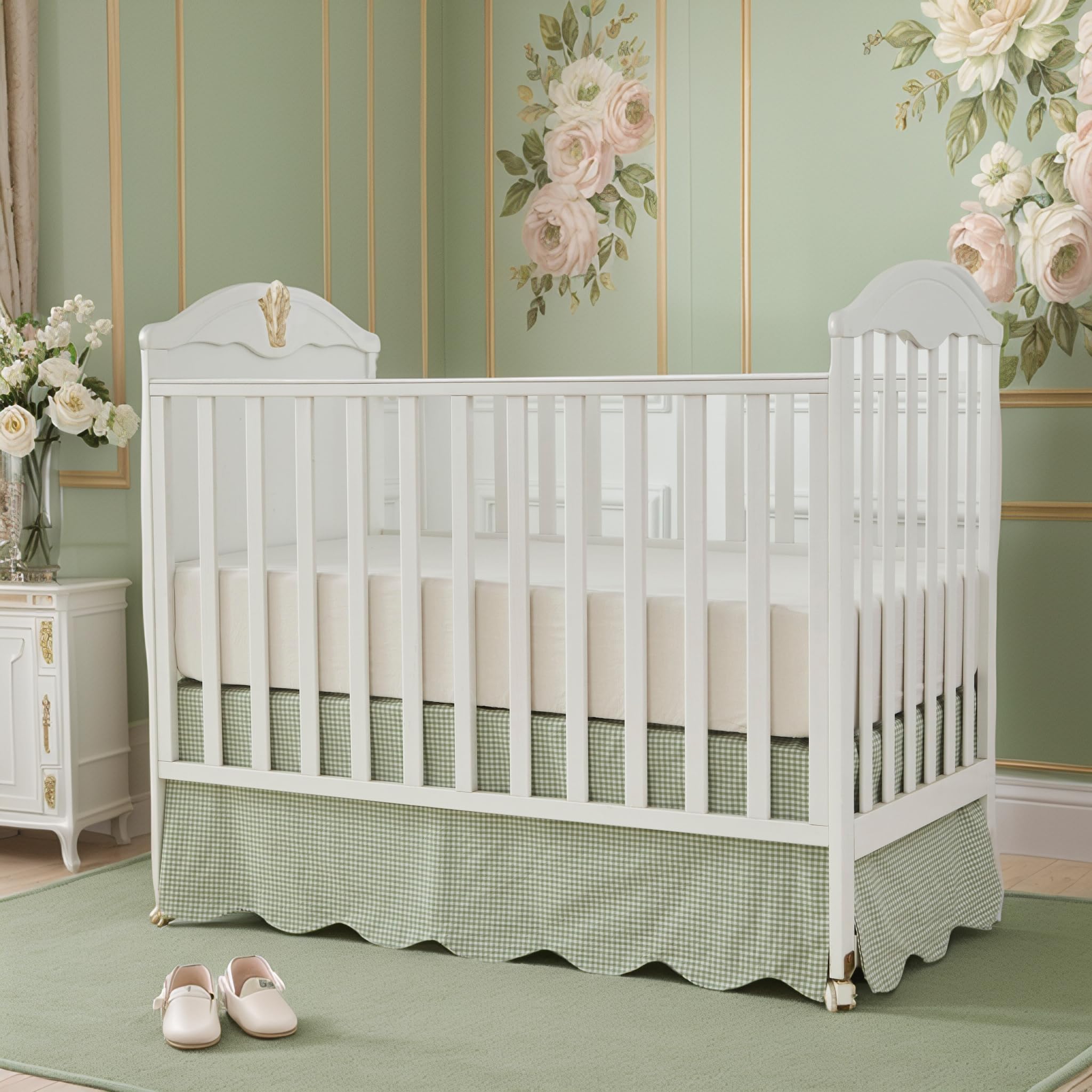 Brandream machine washable crib skirt simplifies nursery laundry.