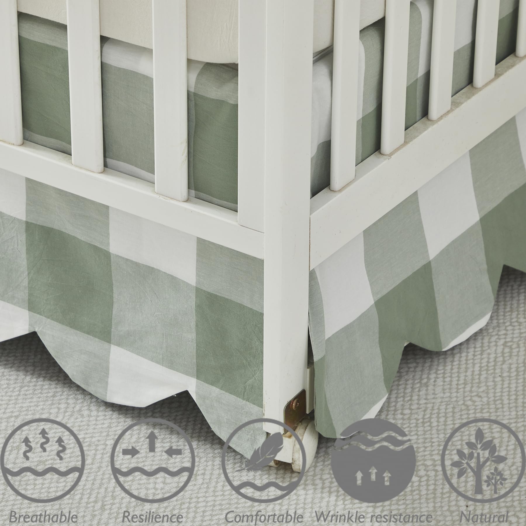 Brandream machine-washable crib skirt easy care for busy nurseries.