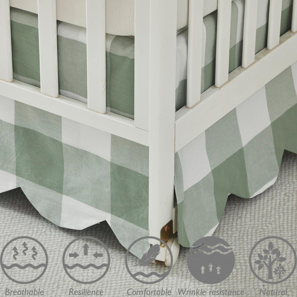 Brandream machine-washable crib skirt easy care for busy nurseries.